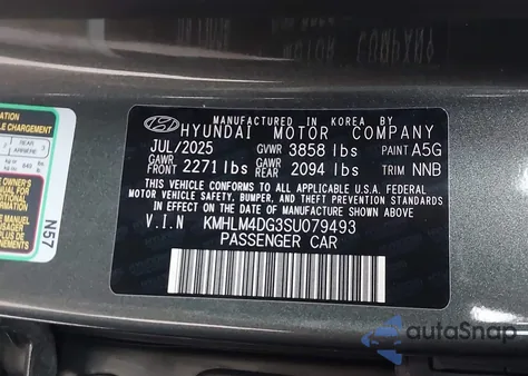 2025 Hyundai Elantra Sel Sport z USA, uszkodzony, nr VIN KMHLM4DG3SU079493